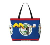 WXZYFP Drapeau du Belize. Il s'agit d'un sac de voyage de plage de grande capacité fabriqué en 100 % polyester et dispose de 7 poches qui peuvent contenir beaucoup d'articles. Noir, taille unique