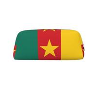 WXZYFP Drapeau du Cameroun : la trousse est fabriquée en cuir croisé (PVC), doublure 100 % polyester et impression plein écran