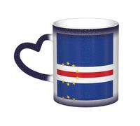 WXZYFP Drapeau du Cap-Vert bleu. C'est une tasse qui change de couleur, noir pour le froid et blanc pour chaud, et plus durable après le lavage à la main. Pyjama à manches courtes pour femme, haut de