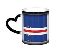 WXZYFP Drapeau du Cap-Vert noir. C'est une tasse qui change de couleur, noir pour le froid et blanc pour chaud, et plus durable après le lavage à la main. Pyjama à manches courtes pour femme, haut de