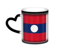 WXZYFP Drapeau du Laos noir. C'est une tasse qui change de couleur, noir pour le froid et blanc pour chaud, et plus durable après le lavage à la main. Pyjama pour femme à manches courtes, haut de