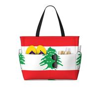 WXZYFP Drapeau du Liban. C'est un sac de voyage de plage de grande capacité fabriqué en 100 % polyester et dispose de 7 poches qui peuvent contenir beaucoup d'articles.