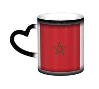 WXZYFP Drapeau du Maroc noir. C'est une tasse qui change de couleur, noir pour le froid et blanc pour chaud, et plus durable après le lavage à la main. Pyjama à manches courtes pour femme, haut de