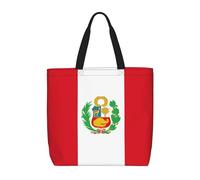 WXZYFP Drapeau du Pérou. C'est un sac à bandoulière pratique, adapté pour le shopping, les voyages et les besoins de la vie quotidienne. Noir, taille unique