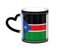 WXZYFP Drapeau du Soudan du Sud noir. C'est une tasse qui change de couleur, noir pour le froid et blanc pour chaud, et plus durable après le lavage à la main. Pyjama à manches courtes pour femme