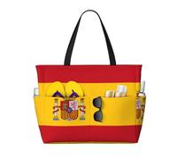 WXZYFP Drapeau espagnol. C'est un sac de plage de grande capacité fabriqué en 100 % polyester et dispose de 7 poches qui peuvent contenir beaucoup d'articles.