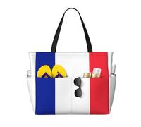 WXZYFP Drapeau français. Il s'agit d'un sac de voyage de plage de grande capacité fabriqué en 100 % polyester et dispose de 7 poches qui peuvent contenir beaucoup d'articles. Noir, taille unique