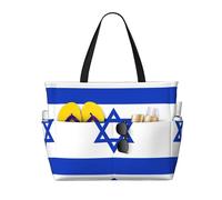 WXZYFP Drapeau israélien. C'est un sac de voyage de plage de grande capacité fabriqué en 100 % polyester et dispose de 7 poches qui peuvent contenir beaucoup d'articles. Noir, taille unique