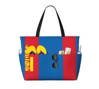 WXZYFP Drapeau mongol. C'est un sac de voyage de plage de grande capacité fabriqué en 100 % polyester et dispose de 7 poches qui peuvent contenir beaucoup d'articles. Noir, taille unique
