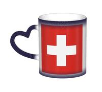 WXZYFP Drapeau suisse bleu. C'est une tasse qui change de couleur, noir pour le froid et blanc pour chaud, et plus durable après le lavage à la main. Pyjama pour femme à manches courtes, haut de