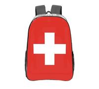 WXZYFP Drapeau suisse. C'est un sac à dos transparent de 40,6 cm fabriqué en PVC transparent, adapté pour le travail, les voyages d'affaires et les voyages