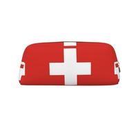 WXZYFP Drapeau suisse : la trousse est fabriquée en cuir croisé (PVC), doublure 100 % polyester et impression plein écran