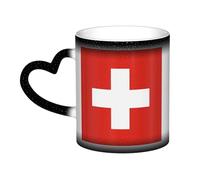 WXZYFP Drapeau suisse noir. C'est une tasse qui change de couleur, noir pour le froid et blanc pour chaud, et plus durable après le lavage à la main. Pyjama pour femme à manches courtes, haut de