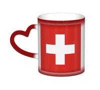 WXZYFP Drapeau suisse rouge. C'est une tasse qui change de couleur, noir pour le froid et blanc pour chaud, et plus durable après le lavage à la main. Pyjama pour femme à manches courtes, haut de