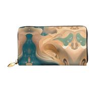 WXZYFP Dunhuang Mystery Leather Long portefeuille avec impression double face, matériau en cuir microfibre, unisexe, imperméable et durable
