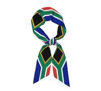 WXZYFP Écharpe longue en soie avec drapeau de l'Afrique du Sud, le matériau est doux, soyeux et brillant, peut être utilisé comme foulard, écharpe, accessoires de vêtements, noir, taille unique