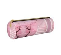 WXZYFP Escalier blanc en forme de fleur de cerisier - Trousse à crayons en cuir croisée respectueuse de l'environnement, légère et portable, adaptée pour un usage quotidien.