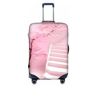 WXZYFP Escalier blanc fleur de cerisier La housse de protection pour la valise avec une impression unique double face vous aide à éviter de prendre la mauvaise valise pendant le voyage.