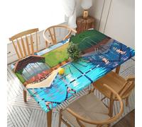 WXZYFP Flamant rose et piscine. La nappe carrée est pratique et peut être utilisée pour protéger les tables dans plusieurs scénarios.
