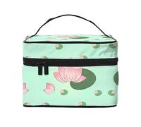 WXZYFP Fleurs de lotus qui attendent de fleurir Trousse de maquillage de voyage, essentielle pour les amateurs de voyage en plein air, a une structure interne simple.