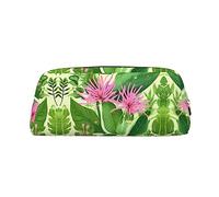 WXZYFP Fleurs de plantes roses. La trousse est fabriquée en cuir croisé (PVC), doublure 100 % polyester et impression plein écran