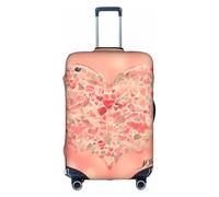 WXZYFP Fleurs en forme de cœur rouge. La housse de protection pour la valise avec une impression unique double face vous aide à éviter de prendre la mauvaise valise pendant le voyage.