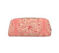 WXZYFP Fleurs en forme de cœur rouge. La trousse est fabriquée en cuir croisé (PVC), doublure 100 % polyester et impression plein écran