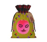 WXZYFP Funny Face Peach Sac cadeau en lin avec cordon de serrage, 100 % polyester, adapté pour emballage cadeau de Noël