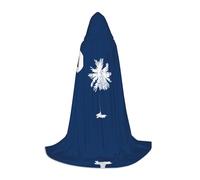 WXZYFP Grande cape à capuche drapeau de la Caroline du Sud pour adolescents, adaptée pour Halloween et les fêtes à thème, facile à laver et à entretenir.