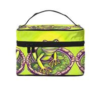 WXZYFP Grenouille dans un étang Trousse de maquillage de voyage, indispensable pour les amateurs de voyage en plein air, a une structure interne simple.