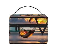 WXZYFP Hamac de plage Sunset Travel Cosmetic Bag Indispensable pour les amateurs de voyage en plein air, a une structure interne simple.