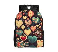 WXZYFP Heart Crush Flower Sac à dos intégral imprimé sur un seul côté, adapté pour les voyages, le sport, le travail, tissu imperméable, noir, taille unique