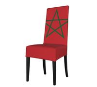WXZYFP Housse de chaise de salle à manger amovible Drapeau du Maroc - Tissu stretch - Récupération rapide - Couleurs riches