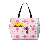 WXZYFP Œillets fleuris : c'est un sac de voyage de plage de grande capacité fabriqué en 100 % polyester et dispose de 7 poches qui peuvent contenir beaucoup d'articles. Noir, taille unique