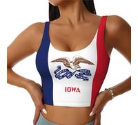 WXZYFP Iowa State Flag Gilet de sport confortable en polyester élastique avec dos en forme de U, rembourrage de poitrine amovible., Noir/blanc, M