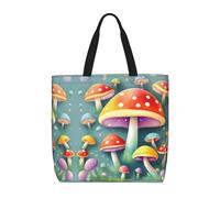 WXZYFP Joli champignons colorés. C'est un sac pratique à une épaule, adapté pour le shopping, les voyages et les besoins de la vie quotidienne. Noir, taille unique