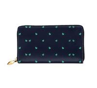 WXZYFP Joli portefeuille long en cuir à fond bleu, impression double face, matériau en cuir microfibre, unisexe, imperméable et durable