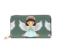 WXZYFP Joli portefeuille long en cuir avec impression double face, matériau en cuir microfibre, unisexe, imperméable et durable, noir, taille unique