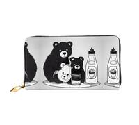 WXZYFP Joli portefeuille long en cuir pour bouteille de lait, impression double face, matériau en cuir microfibre, unisexe, imperméable et durable