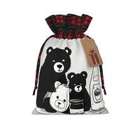 WXZYFP Joli sac cadeau en lin avec cordon de serrage en forme d'ours pour bouteille de lait, 100 % polyester, adapté pour l'emballage cadeau de Noël