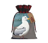 WXZYFP Joli sac cadeau en lin coloré avec cordon de serrage, 100 % polyester, adapté pour l'emballage cadeau de Noël