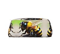 WXZYFP Jolie petite abeille. La trousse est fabriquée en cuir croisé (PVC), doublure 100 % polyester et impression plein écran