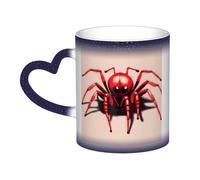 WXZYFP Jolie petite araignée rouge bleue. C'est une tasse qui change de couleur, noire pour le froid et blanc pour chaud, et plus durable après le lavage à la main. Pyjama à manches courtes pour femme