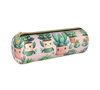 WXZYFP Jolie trousse à crayons en cuir croisé respectueux de l'environnement, légère et portable, adaptée pour un usage quotidien.