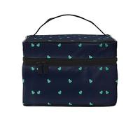 WXZYFP Jolie trousse de maquillage de voyage à fond bleu, indispensable pour les amateurs de voyage en plein air, a une structure interne simple.