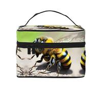 WXZYFP Jolie trousse de maquillage de voyage en forme d'abeille, indispensable pour les amateurs de voyage en plein air, a une structure interne simple.
