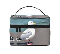 WXZYFP Jolie trousse de maquillage de voyage en forme de mouette, indispensable pour les amateurs de voyage en plein air, a une structure interne simple, noir, taille unique