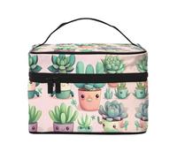 WXZYFP Jolie trousse de maquillage de voyage pour plantes succulentes, indispensable pour les amateurs de voyage en plein air, a une structure interne simple, noir, taille unique