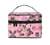 WXZYFP Jolie trousse de maquillage de voyage rose rose, indispensable pour les amateurs de voyage en plein air, a une structure interne simple.