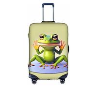 WXZYFP La grenouille amusante faisant du yoga La housse de protection pour la valise avec une impression unique double face vous aide à éviter de prendre la mauvaise valise pendant le voyage.